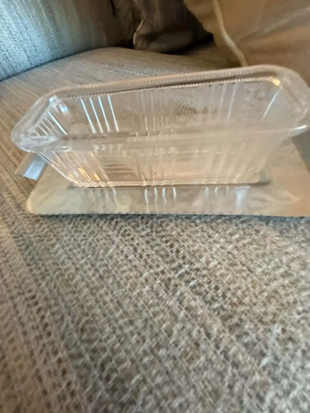 Rodney Kent Hammered Aluminum Glass Butter Dish Tulip Lid